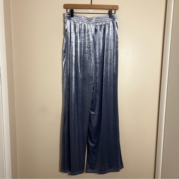 Christian Lacroix NWT Steel Blue Velvet Wide Leg High Waisted Pants Size Medium - Picture 3 of 10